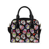 Black Sugar Skull Ladies Shoulder Bag
