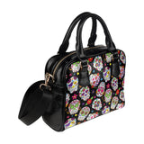 Black Sugar Skull Ladies Shoulder Bag