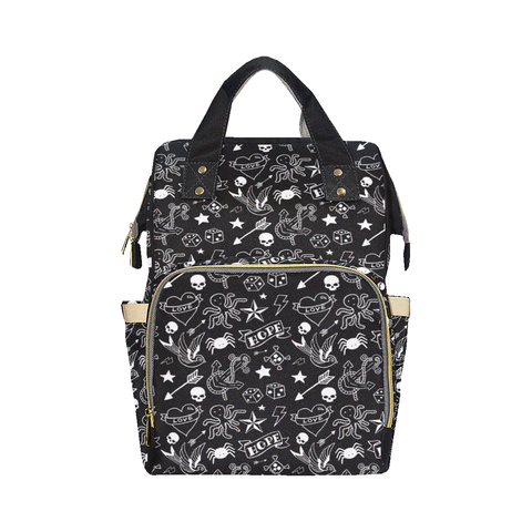 Black & White Tattoo Baby Nappy Changing Bag