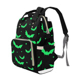 Black & Green Bats Baby Nappy Changing Bag