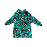 Green Sugar Skulls Blanket Hoodie Adults & Kids Sizes