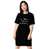Ladies 'See you in hell' black T-shirt dress