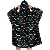 Pastel Bat Print Blanket Hoodie Adults & Kids Sizes