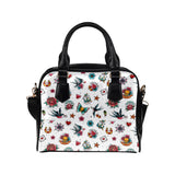 Retro Tattoo White Ladies Shoulder Bag