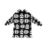 Block Skull Print Blanket Hoodie Adults & Kids Sizes