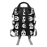 Block Skull Black & White Baby Nappy Changing Bag