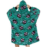 Green Sugar Skulls Blanket Hoodie Adults & Kids Sizes