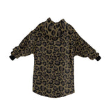 Brown Leopard Animal Print Blanket Hoodie Adults & Kids Sizes