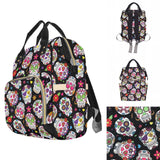 Black Sugar Skull Baby Nappy Changing Bag