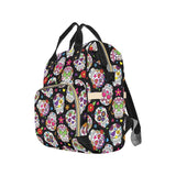 Black Sugar Skull Baby Nappy Changing Bag