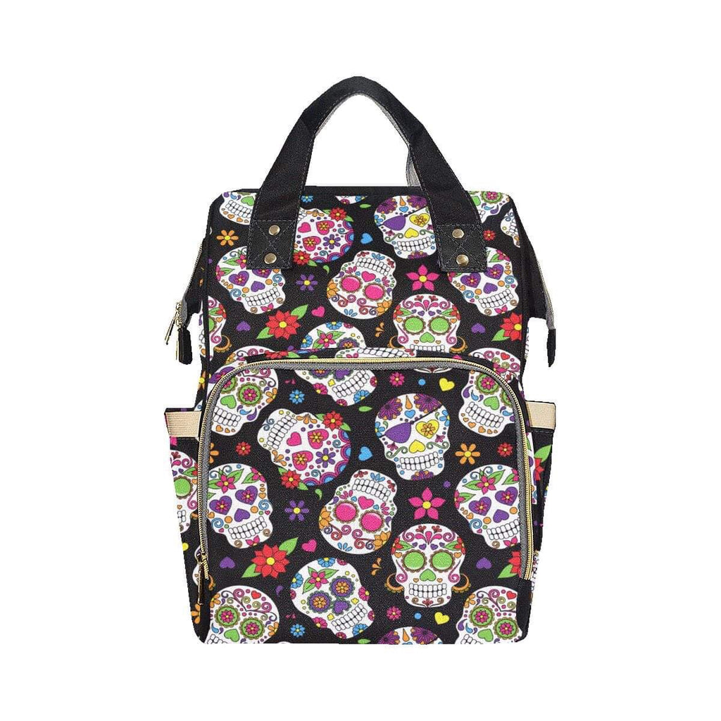 Black Sugar Skull Baby Nappy Changing Bag