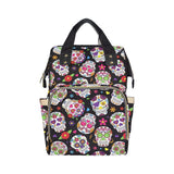 Black Sugar Skull Baby Nappy Changing Bag