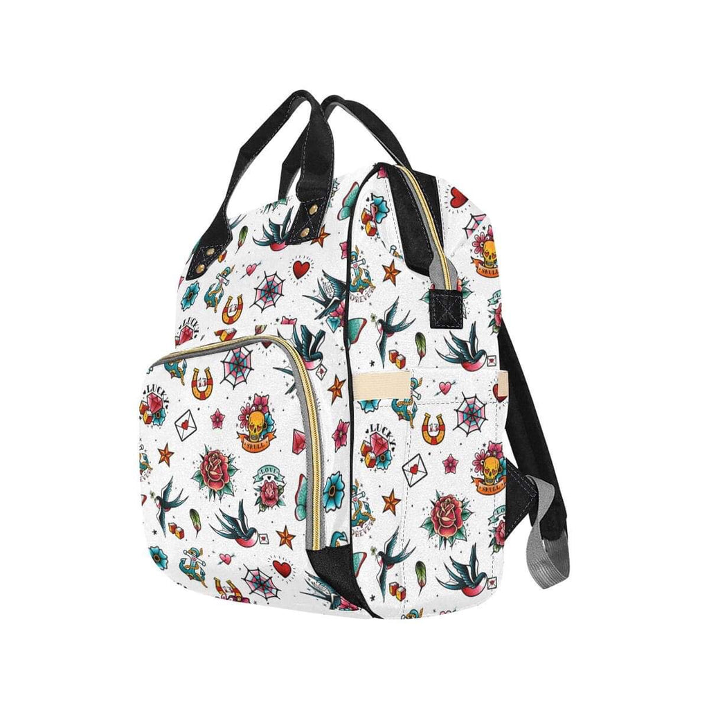 Weiße Retro-Tattoo-Wickeltasche