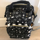 Black & White Tattoo with Stripes Baby Nappy Changing Bag