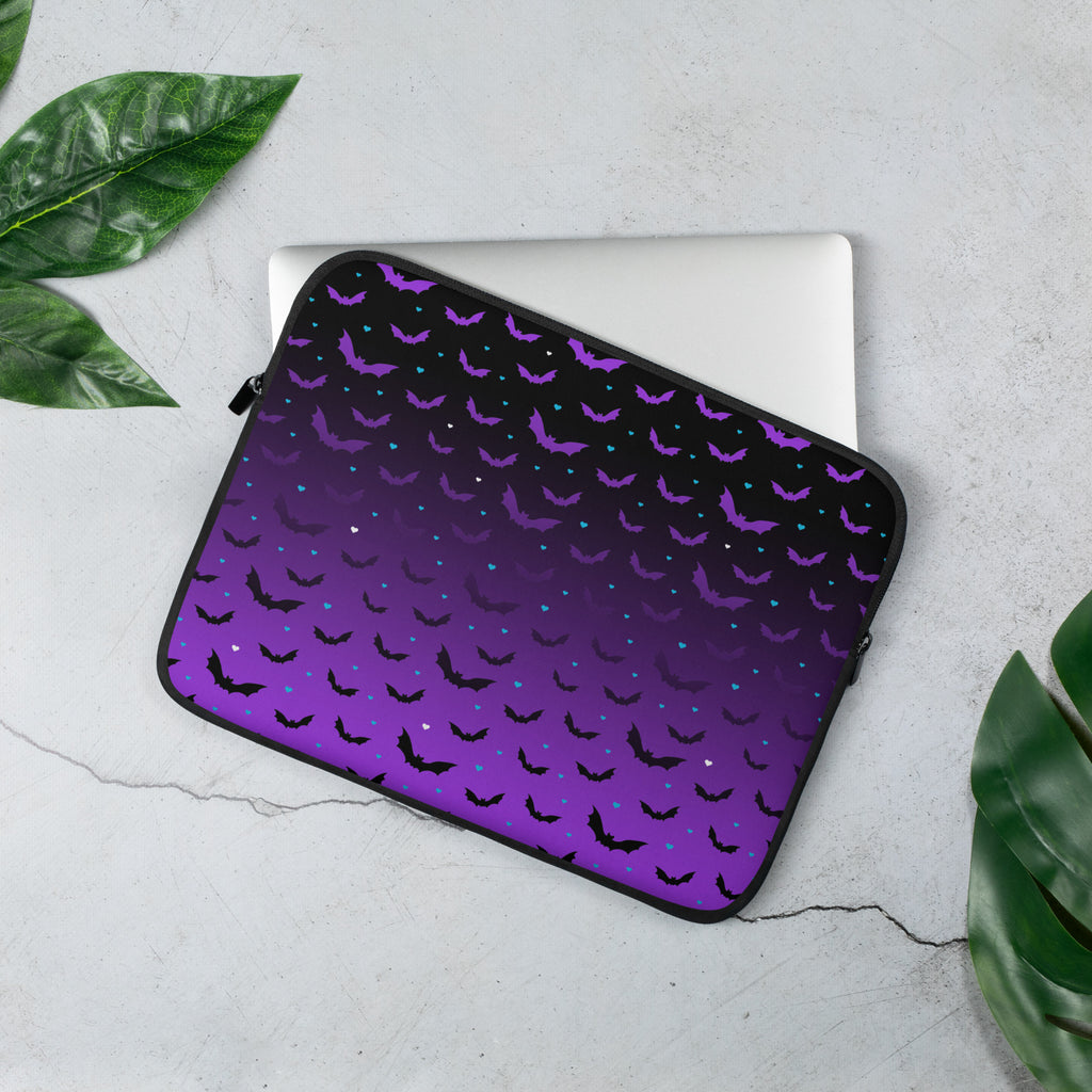 Purple Ombre Bat Laptop Sleeve