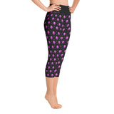 Yoga Capri Pink und Schwarz Oktopus Leggings