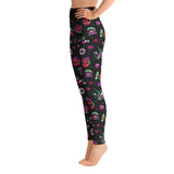 Schwarze Retro-Tattoo-lange Damen-Yoga-Leggings