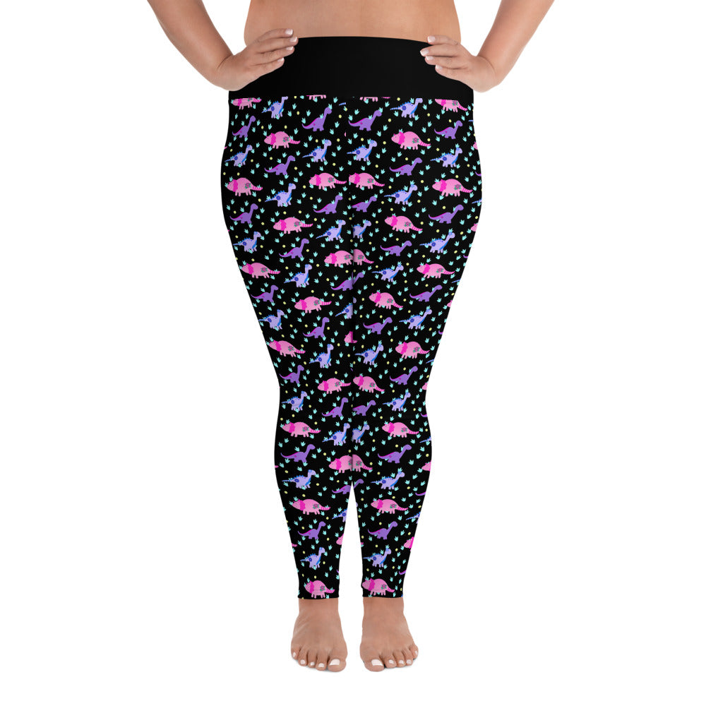 Tattoo-Dinosaurier-Druck-Damen-Leggings in Übergröße