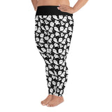 Niedliche, durchgehende Damen-Leggings mit Geister-Print in Übergröße