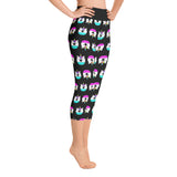 Damen-Yoga-Capri-Leggings mit Einhorn-Donut-Aufdruck
