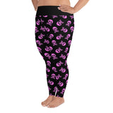 Damen-Leggings mit gepunktetem Totenkopf-Print in Übergröße