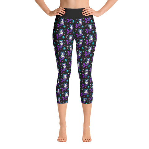 Gothic Mermaid Ladies Yoga Capri Leggings