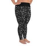 Black & White Tattoo Print All-Over Ladies Plus Size Leggings