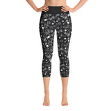 Black & White Tattoo Print Ladies Yoga Capri Leggings
