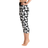 Niedliche Damen-Yoga-Capri-Leggings mit Geister-Print