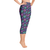 Geo Hearts Yoga Capri Ladies Leggings
