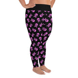 Damen-Leggings mit gepunktetem Totenkopf-Print in Übergröße