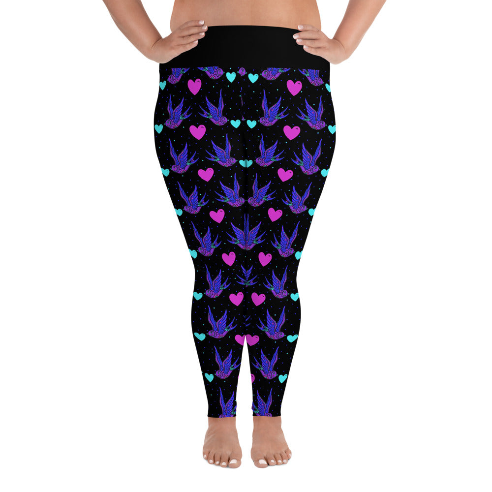 Tag der Toten Schwalben Allover-Print Damen-Leggings in Übergröße