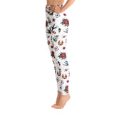 Retro-Tattoo-Druck, Allover-Print, Yoga-Damen-Leggings in voller Länge