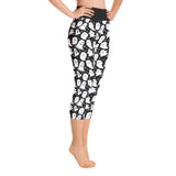 Niedliche Damen-Yoga-Capri-Leggings mit Geister-Print
