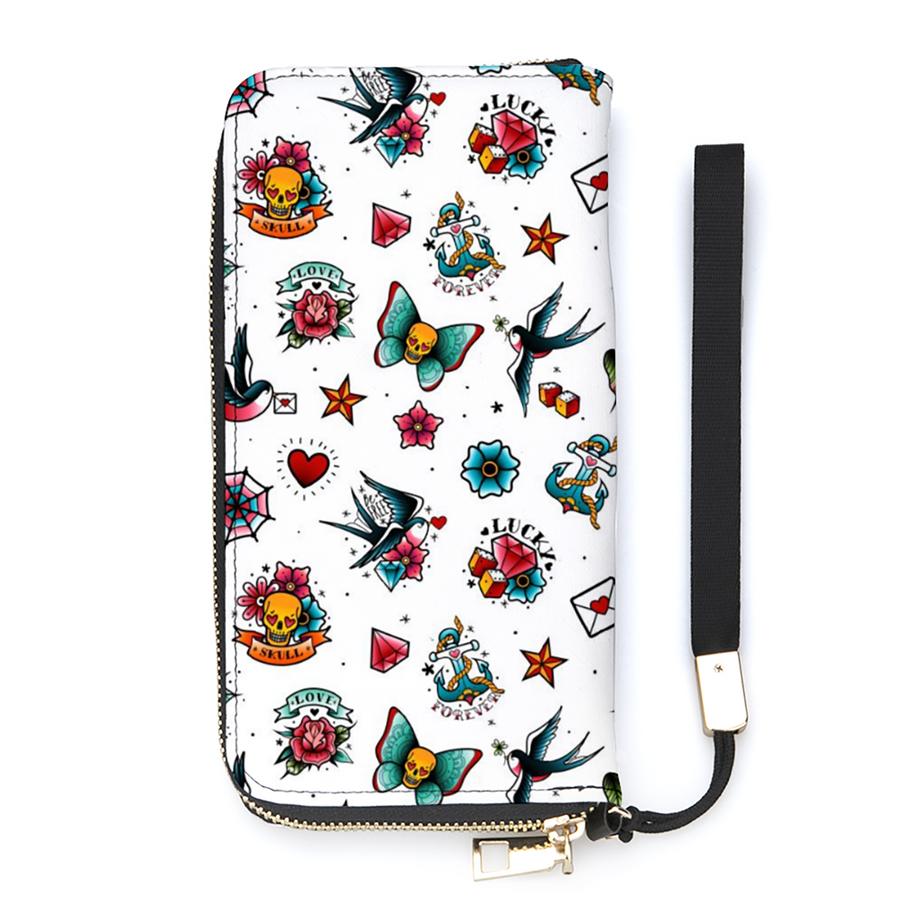 White Retro Tattoo Wallet