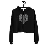 Ribcage Print Damen Crop Hoodie