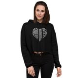 Ribcage Print Damen Crop Hoodie