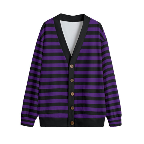 Black and Purple Striped Cardigan
