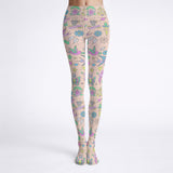 Light Fair Pastel Retro Tattoo Tights