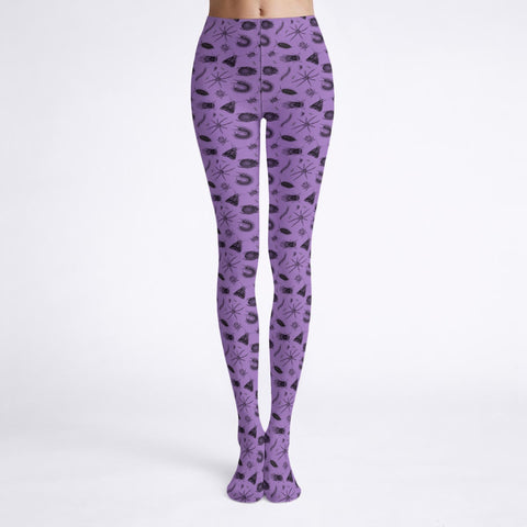 Purple Insect Print Tights