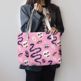 Pink Skull & Snake Alternawear Ladies Everyday Handbag Tote Bag