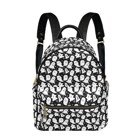 Black & White Small Spooky Cute Ghost Backpack