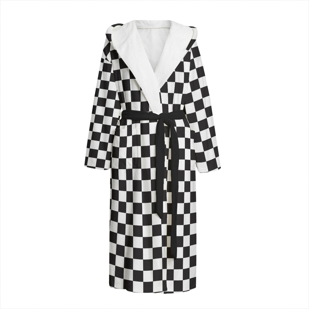 Black and White Checkered Dressing Gown