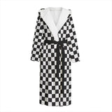Black and White Checkered Dressing Gown