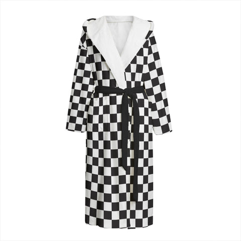 Black and White Checkered Dressing Gown