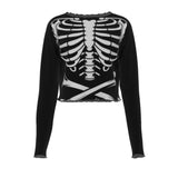 Ribcage Crop Mesh Top Long Sleeved