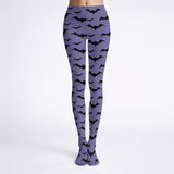 Lilac Bat Print Print Tights