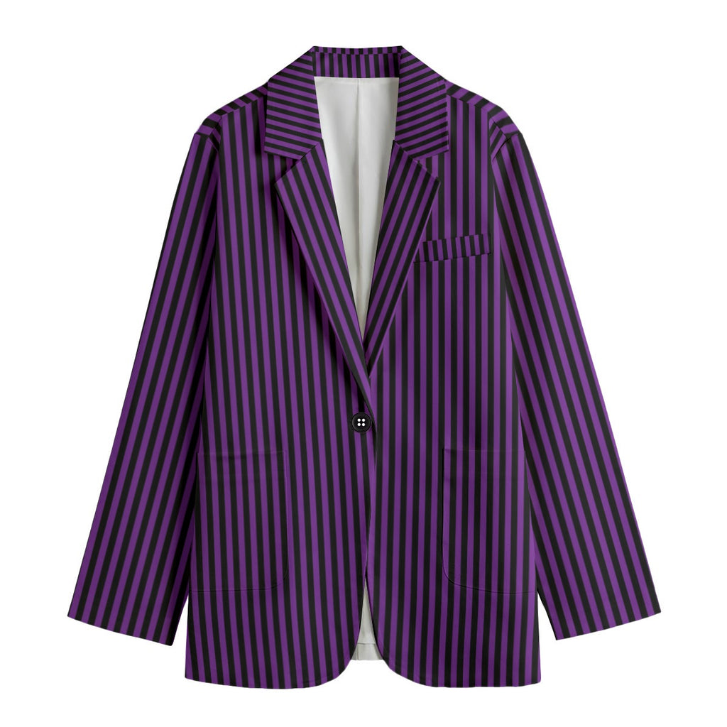 Purple and Black Striped Blazer