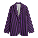 Purple and Black Striped Blazer