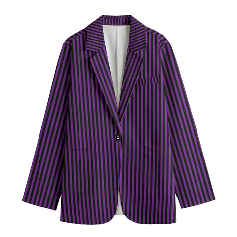 Purple and Black Striped Blazer